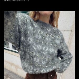 NWT Zara brushed jacquard knit jumper sz L